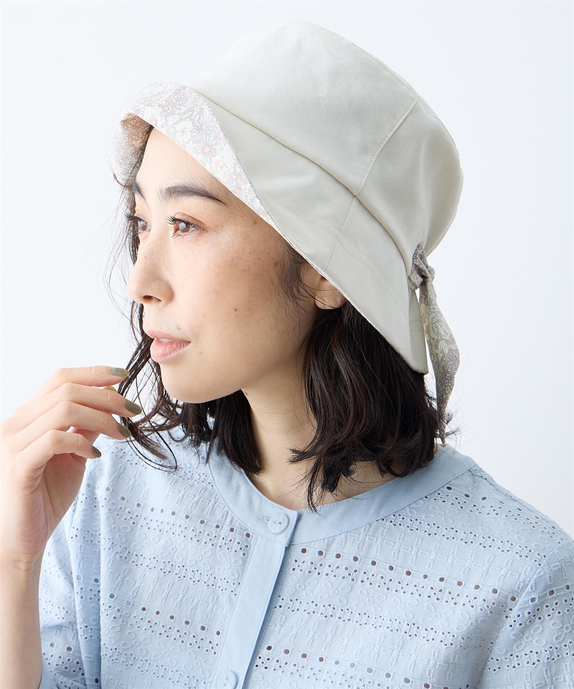 Liberty】リバティプリントシャンブレーリボンハット DECOY｜クロス