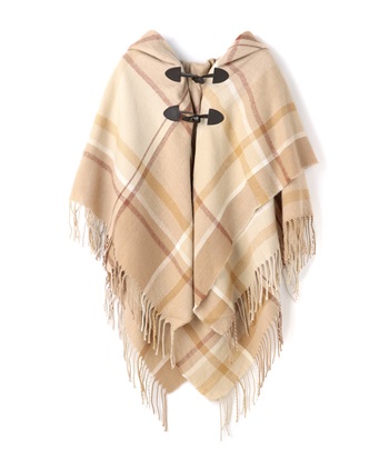 ポンチョ(ベージュ-フリー)