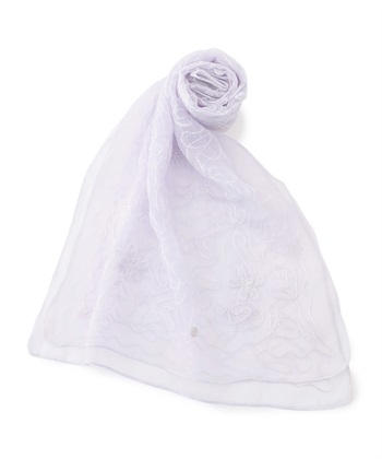 刺しゅうストール(パープル-フリー)