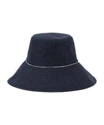 花柄パイピングハット(ネイビー-フリー)