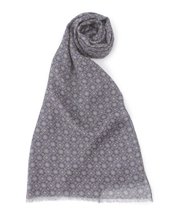 幾何プリントストール(ネイビー-フリー)