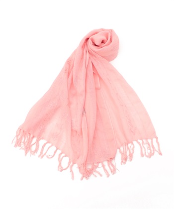 刺繍ストール(ピンク-フリー)