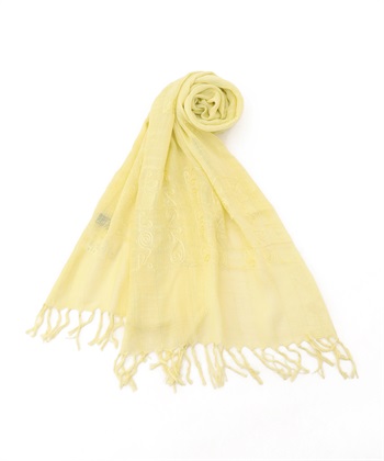 刺繍ストール(イエロー-フリー)