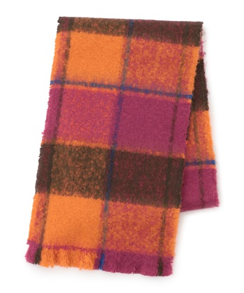 チェックマフラー(ピンク-フリー)