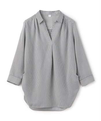 CROSS FUNCTION 【メディア掲載】《シワになりにくい》シャツ活エアーツイルタックプルオーバーシャツ【CF/クロスファンクション】_variationthumb_1