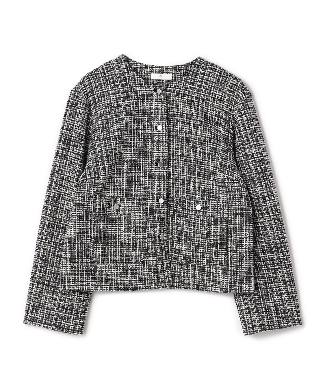 CROSS FUNCTION 《洗える》正解 ツイードノーカラージャケット【CF/クロスファンクション】_variation_2