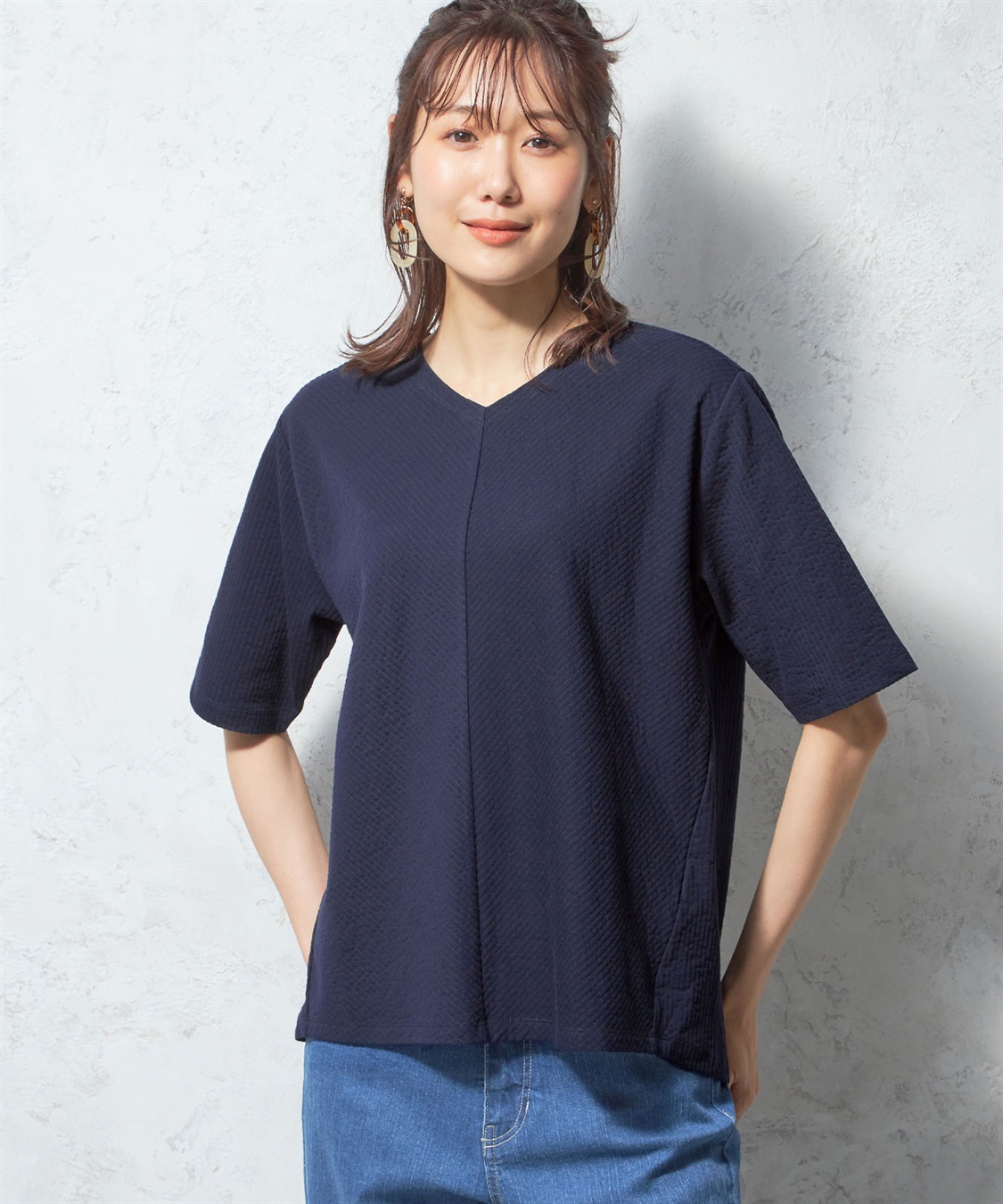 Petit Honfleur サッカーストライプハーフスリーブブラウス_variation_2