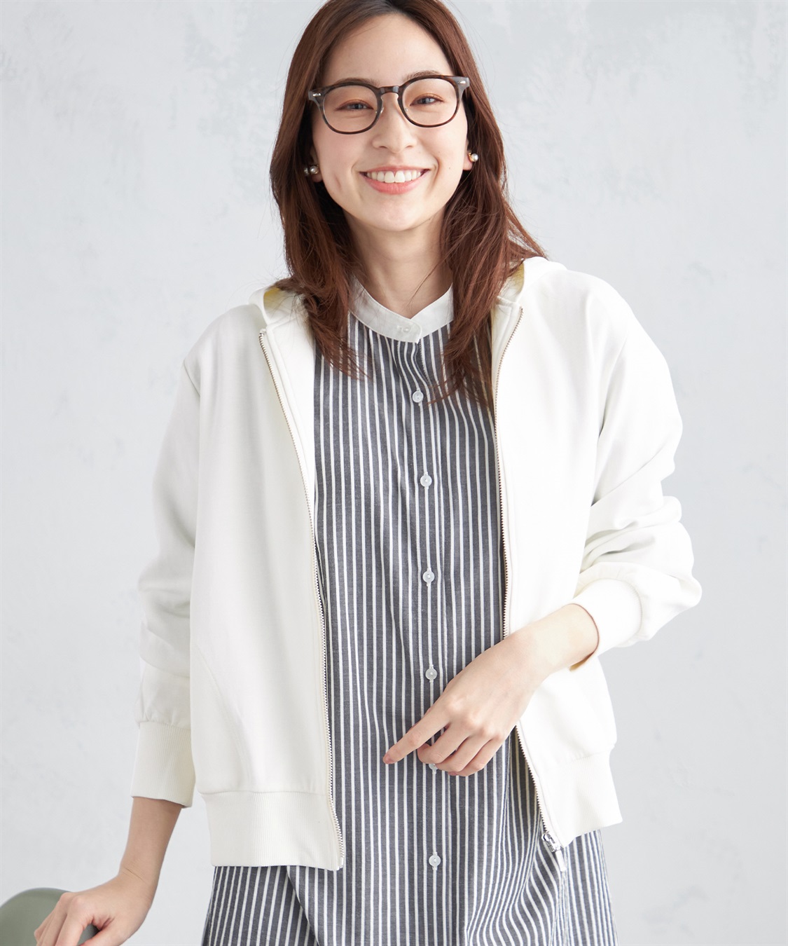 Petit Honfleur フードプリントジップパーカー_main