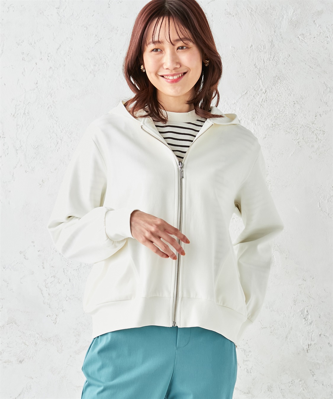 Petit Honfleur フードプリントジップパーカー_variation_1