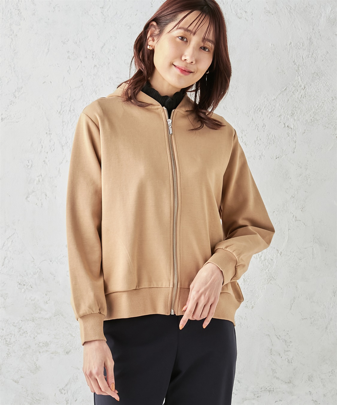 Petit Honfleur フードプリントジップパーカー_variation_2