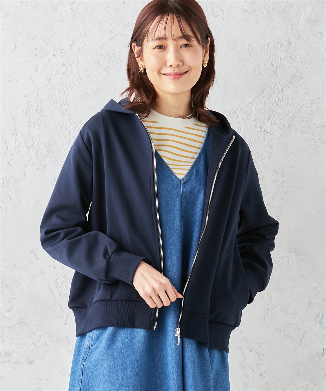 Petit Honfleur フードプリントジップパーカー_variation_3