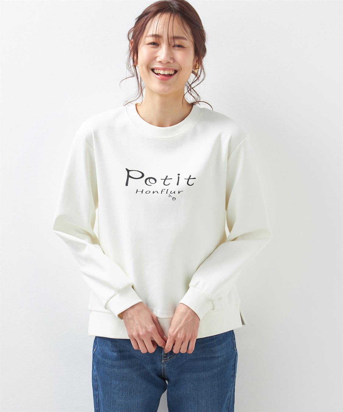 Petit Honfleur ロゴダンボールプルオーバー_main