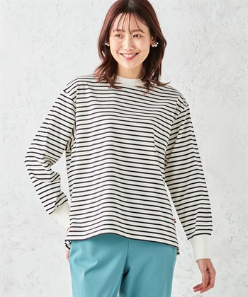 Petit Honfleur モックネックボーダーTシャツ_variationthumb_1