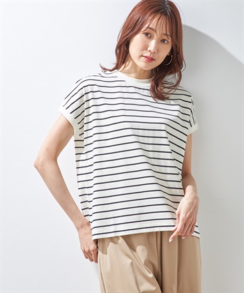 Petit Honfleur 【汗じみ防止】ボーダープルオーバー_variationthumb_1