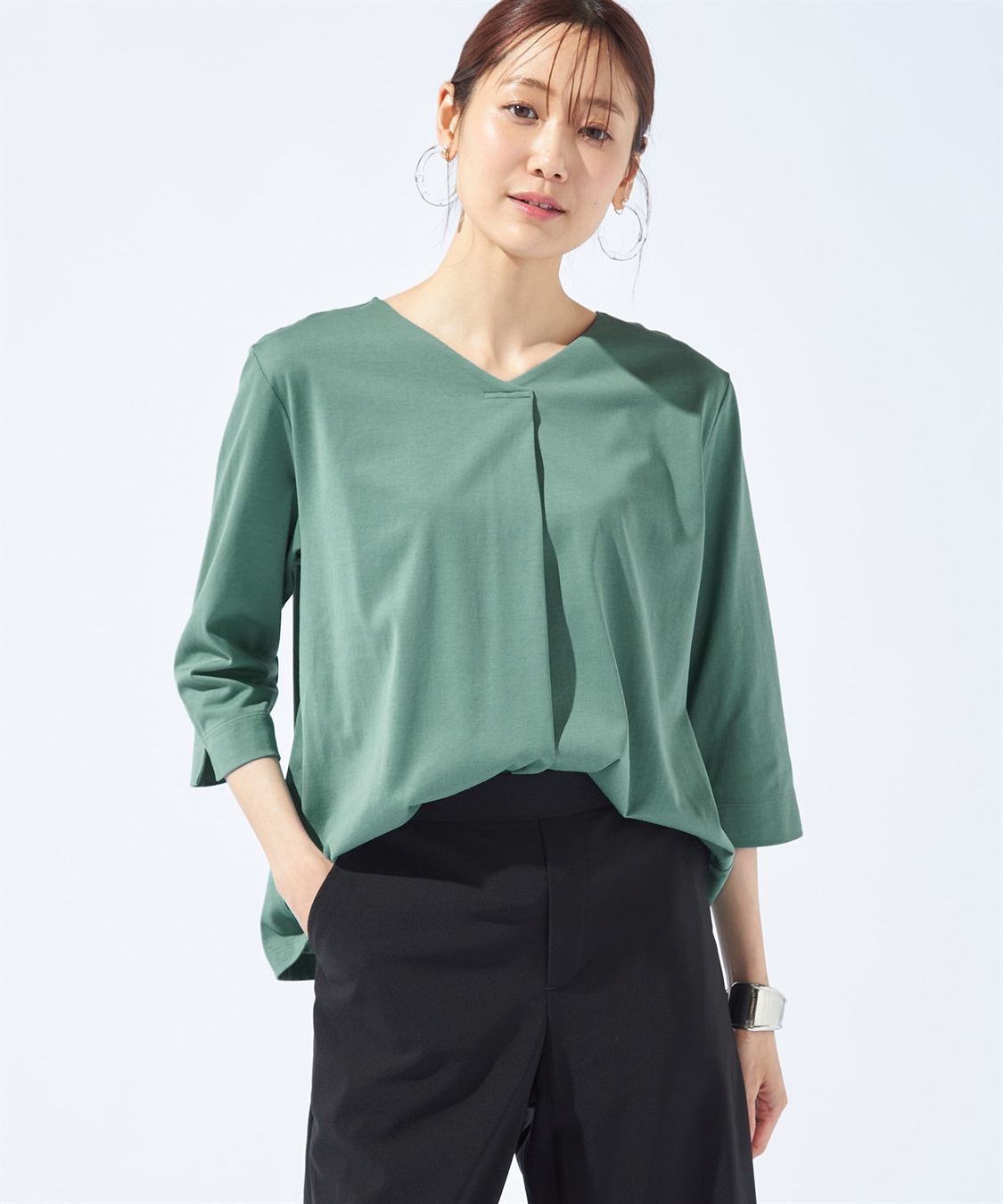 Petit Honfleur 【汗じみ防止・UVカット・冷感】フロントタックTシャツ_variation_2