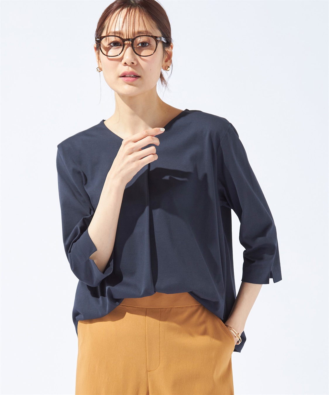 Petit Honfleur 【汗じみ防止・UVカット・冷感】フロントタックTシャツ_variation_3