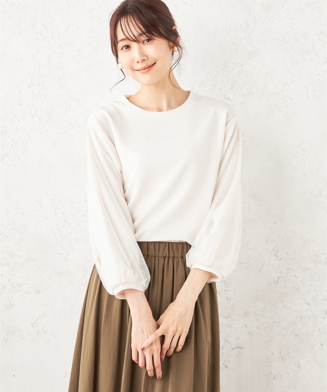 Petit Honfleur チュールスリーブプルオーバー_variation_1