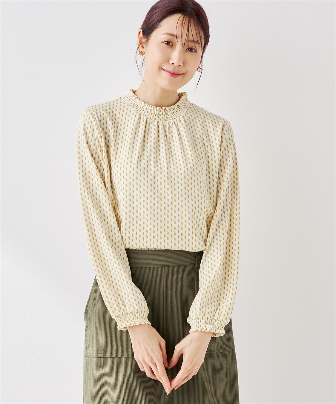 Petit Honfleur フリル衿プリントプルオーバー_variation_1