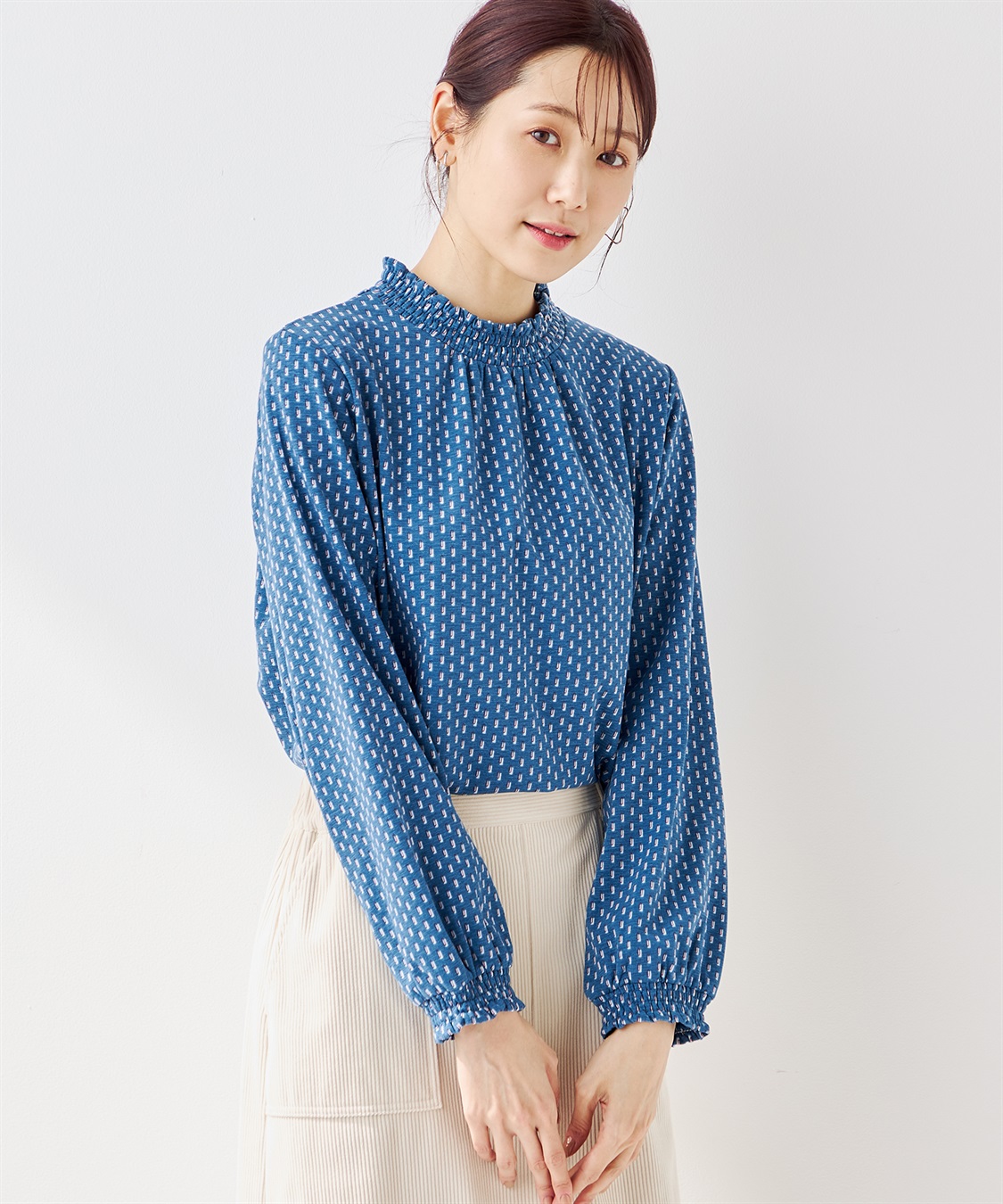 Petit Honfleur フリル衿プリントプルオーバー_variation_3