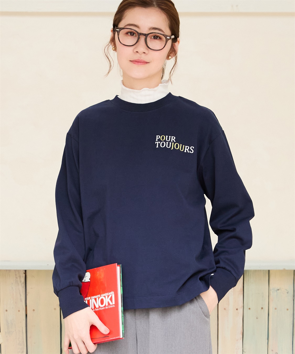 Petit Honfleur モックネックロゴプルオーバー_main