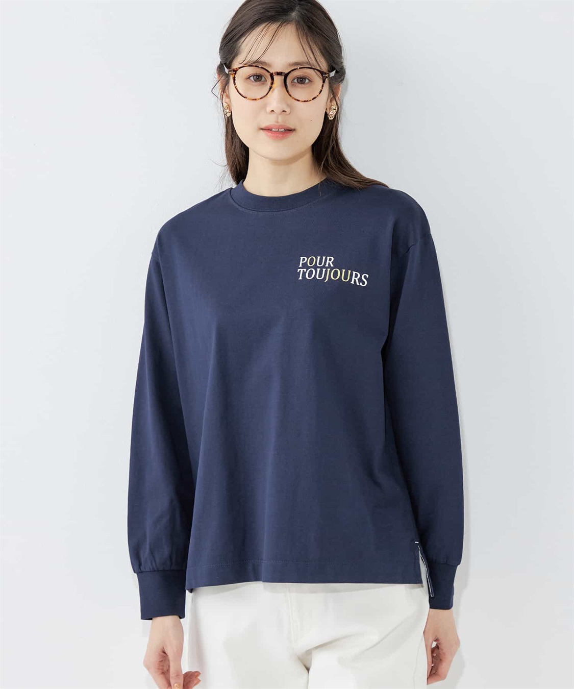 Petit Honfleur モックネックロゴプルオーバー_variation_2