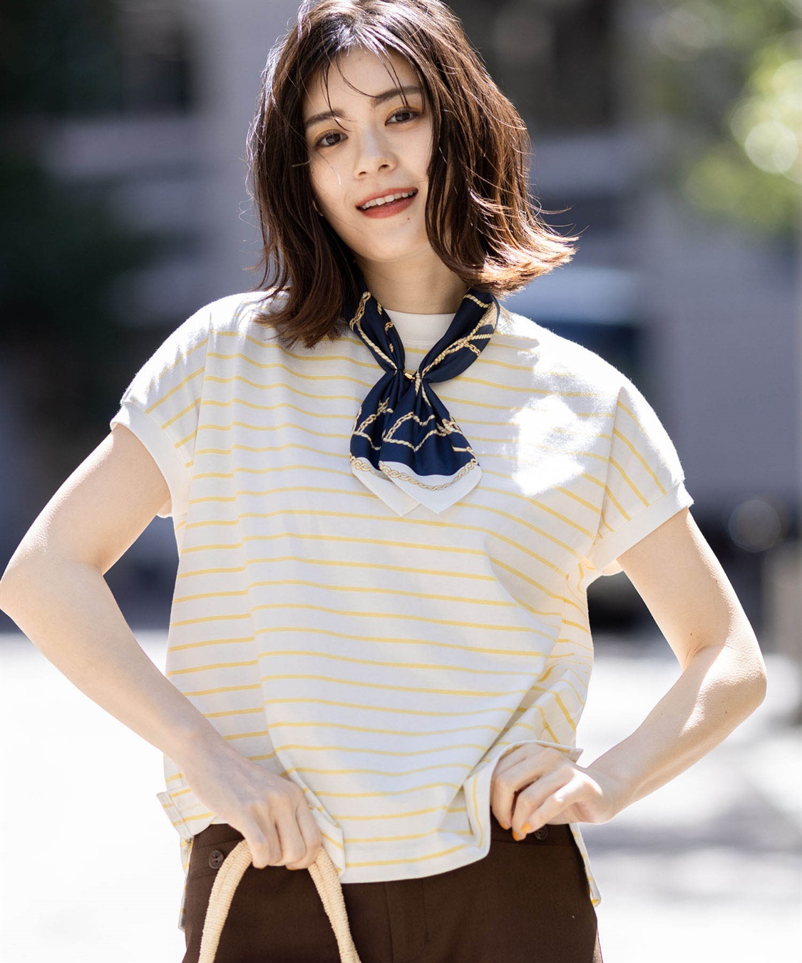 Petit Honfleur 【UVカット】【接触冷感】ボーダーTシャツ_main