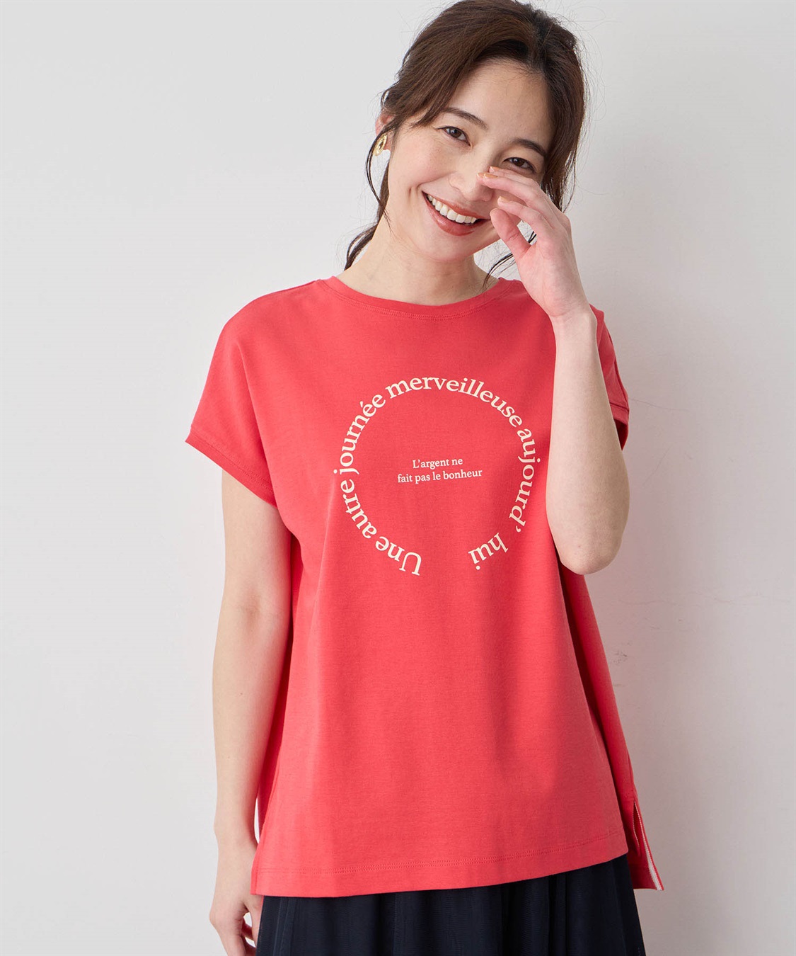 Petit Honfleur フレンチスリーブロゴTシャツ_main