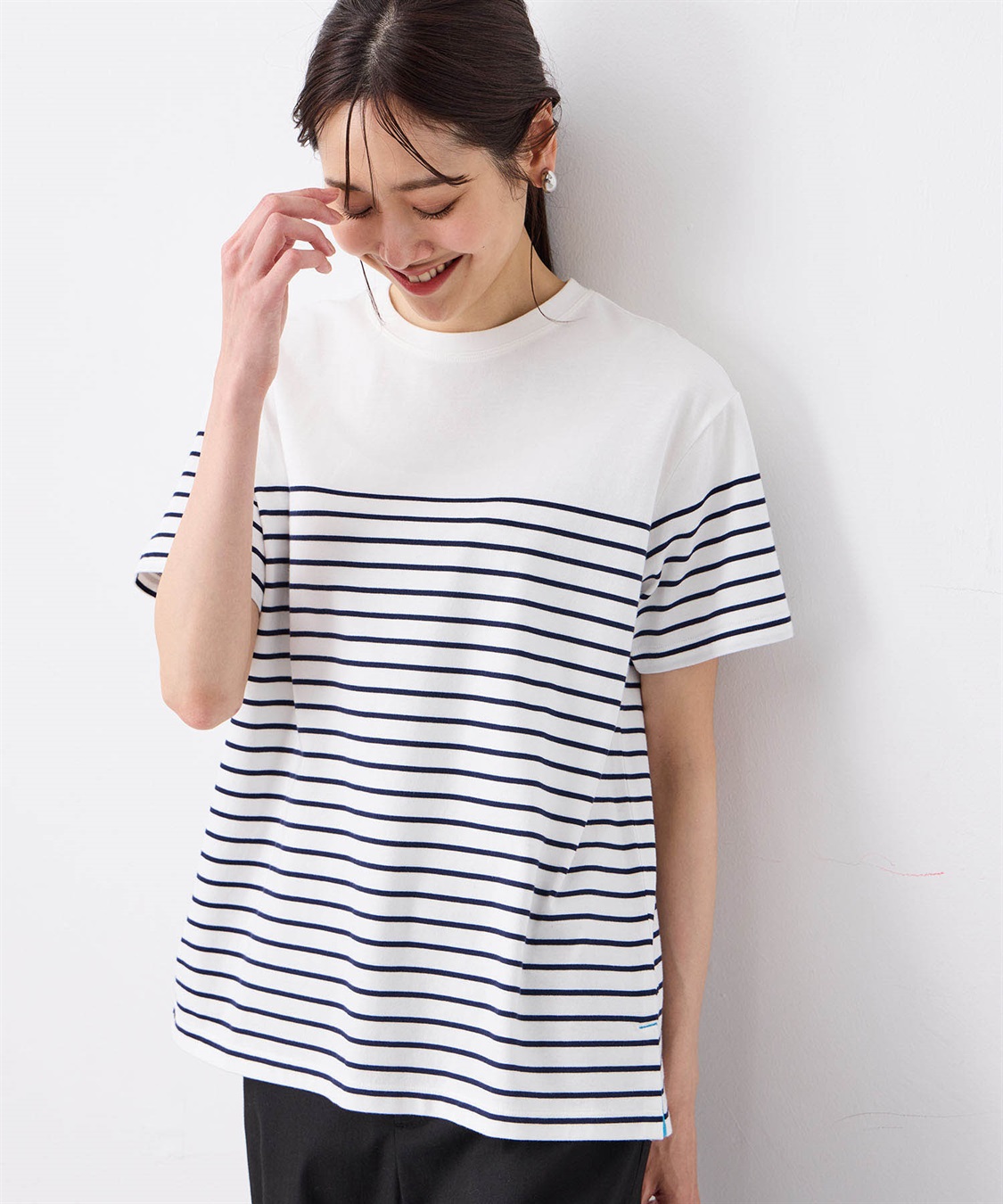 Petit Honfleur 【UVカット】【接触冷感】パネルボーダーTシャツ_main