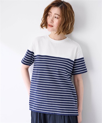 Petit Honfleur 【UVカット】【接触冷感】パネルボーダーTシャツ_variationthumb_3