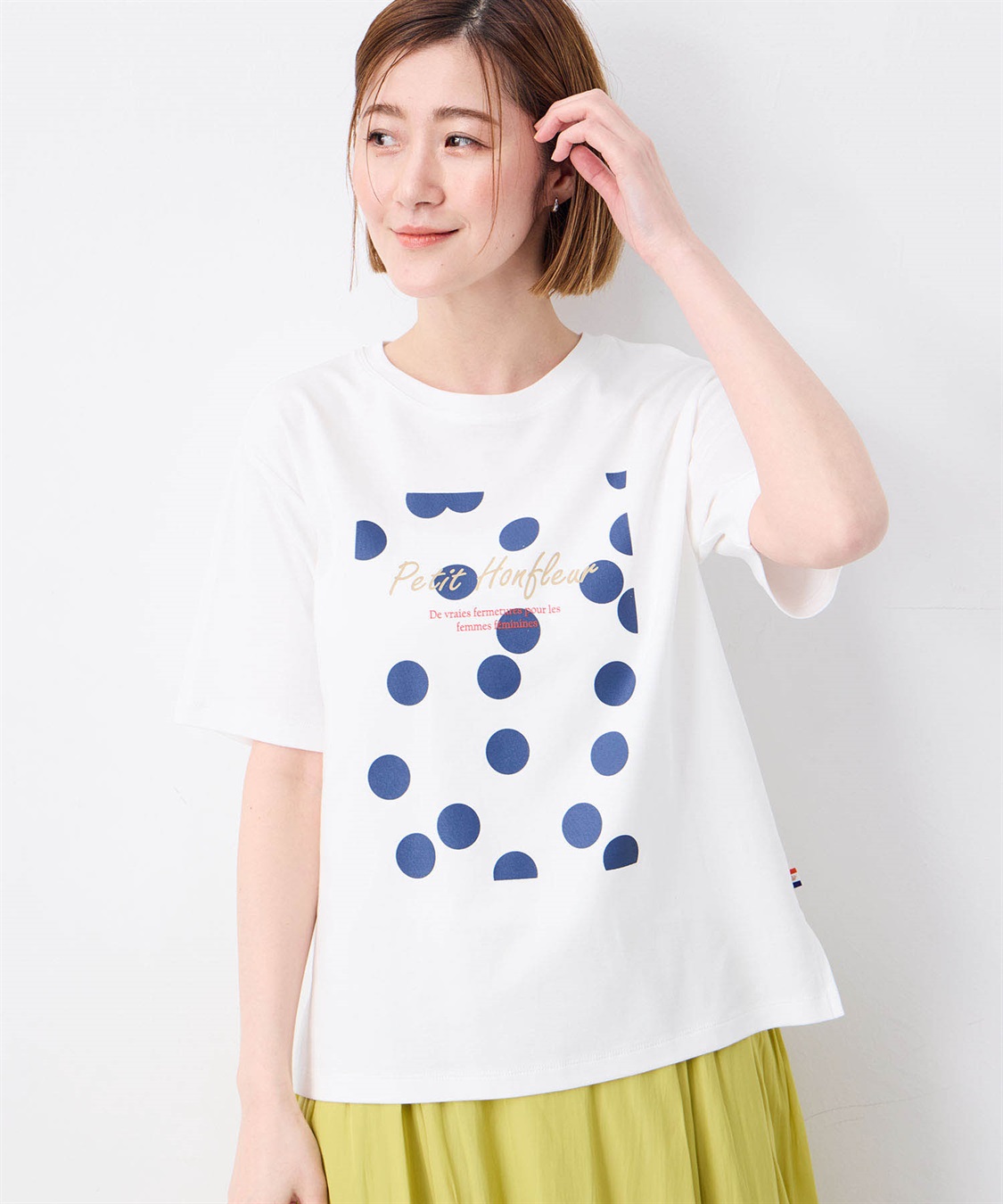 Petit Honfleur 【UVカット】【接触冷感】ドットプリントTシャツ_variation_1