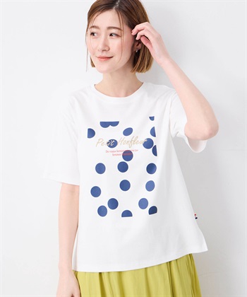 Petit Honfleur 【UVカット】【接触冷感】ドットプリントTシャツ_variationthumb_1