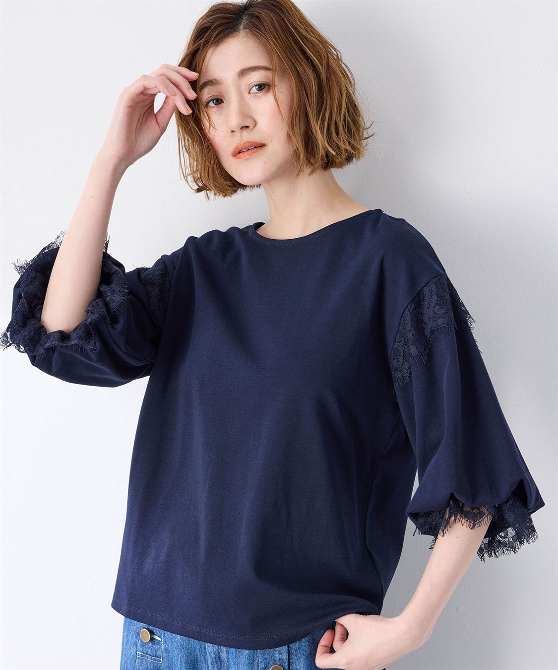 Petit Honfleur レーススリーブプルオーバー_main