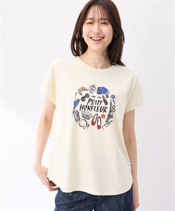 【冷感】プリントTシャツパリ(ベージュ-M)