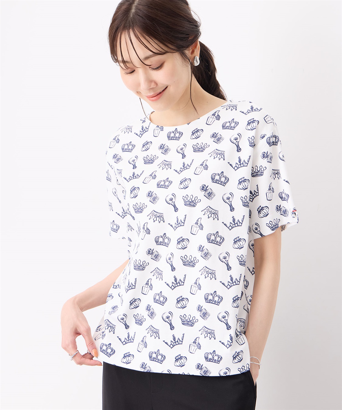 Petit Honfleur 【冷感】プリントTシャツ全面ロゴ_variation_1