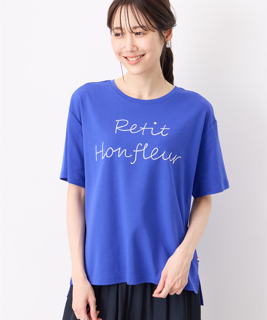Petit Honfleur 【冷感】【UVカット】チェーンステッチロゴTシャツ_main
