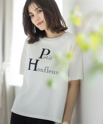 【冷感】【UVカット】レースアップリケTシャツ