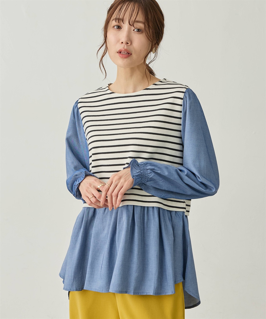 Petit Honfleur 異素材切替プルオーバー_main