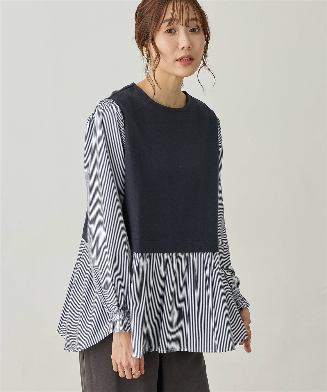 Petit Honfleur 異素材切替プルオーバー_variation_2