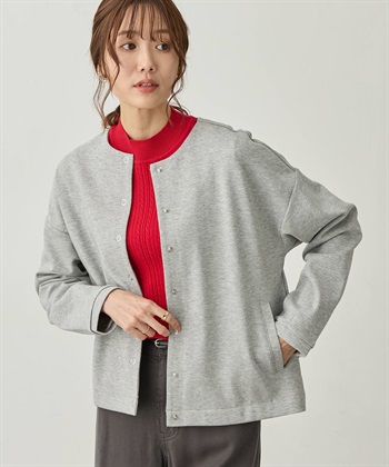 リングドットカーディガン(グレー-M)