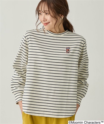 【ムーミン】ミイワッペン刺しゅうロンT(アイボリー-M)