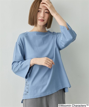 【ムーミン】プリントプルオーバー(ブルー-M)