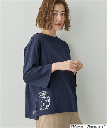 【ムーミン】プリントプルオーバー(ネイビー-M)