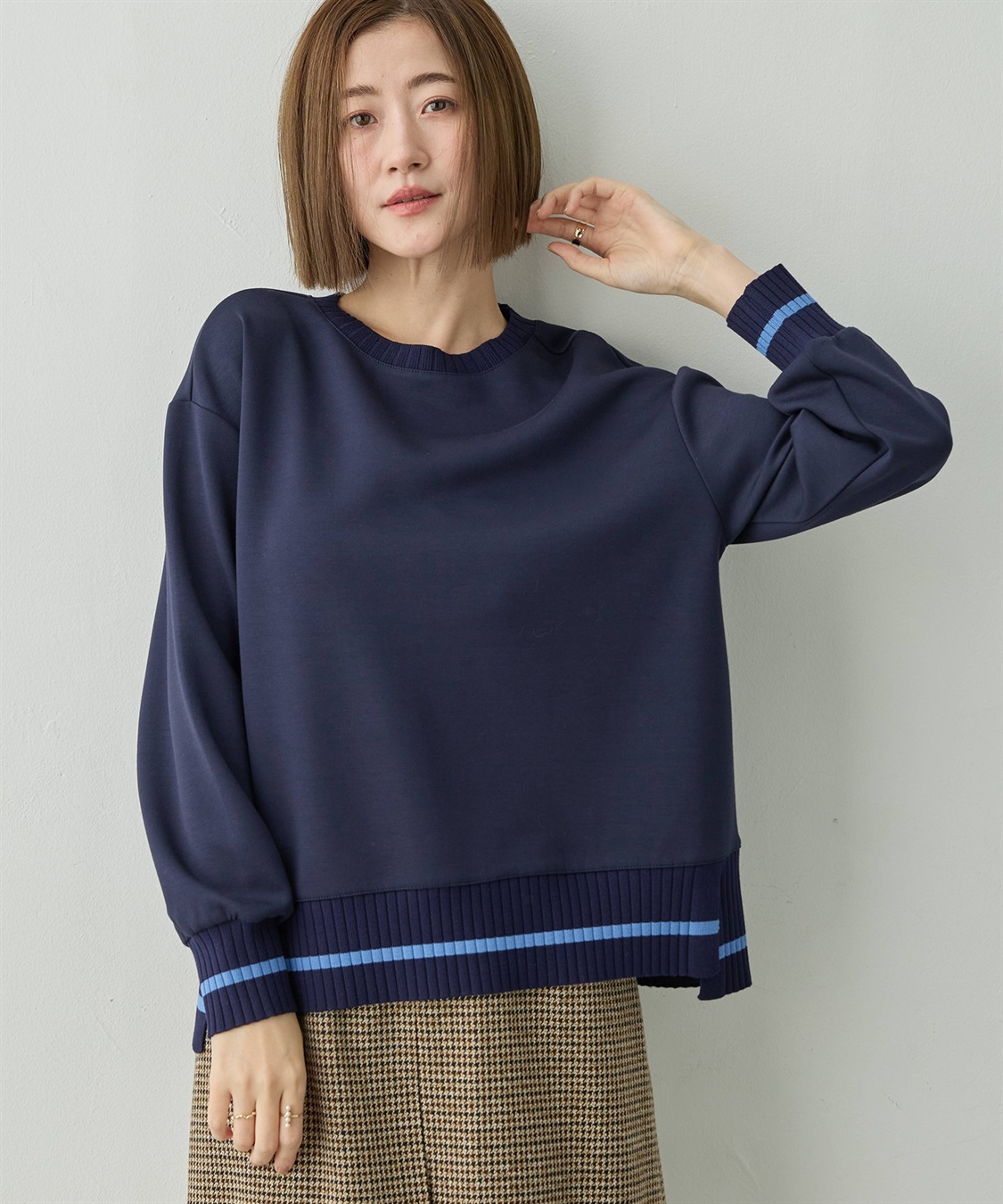 Petit Honfleur リブニットドッキングプルオーバー_main