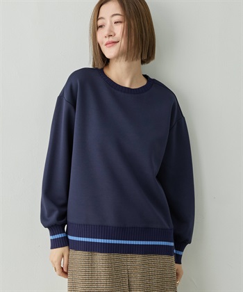 リブニットドッキングプルオーバー(ネイビー-M)