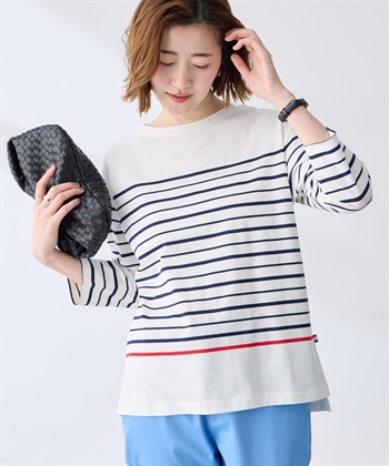 Petit Honfleur ボーダーＴシャツ【オーガニックコットンブレンド】_variationthumb_1