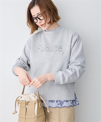 Petit Honfleur パール付きロゴプリントプルオーバー_variationthumb_1