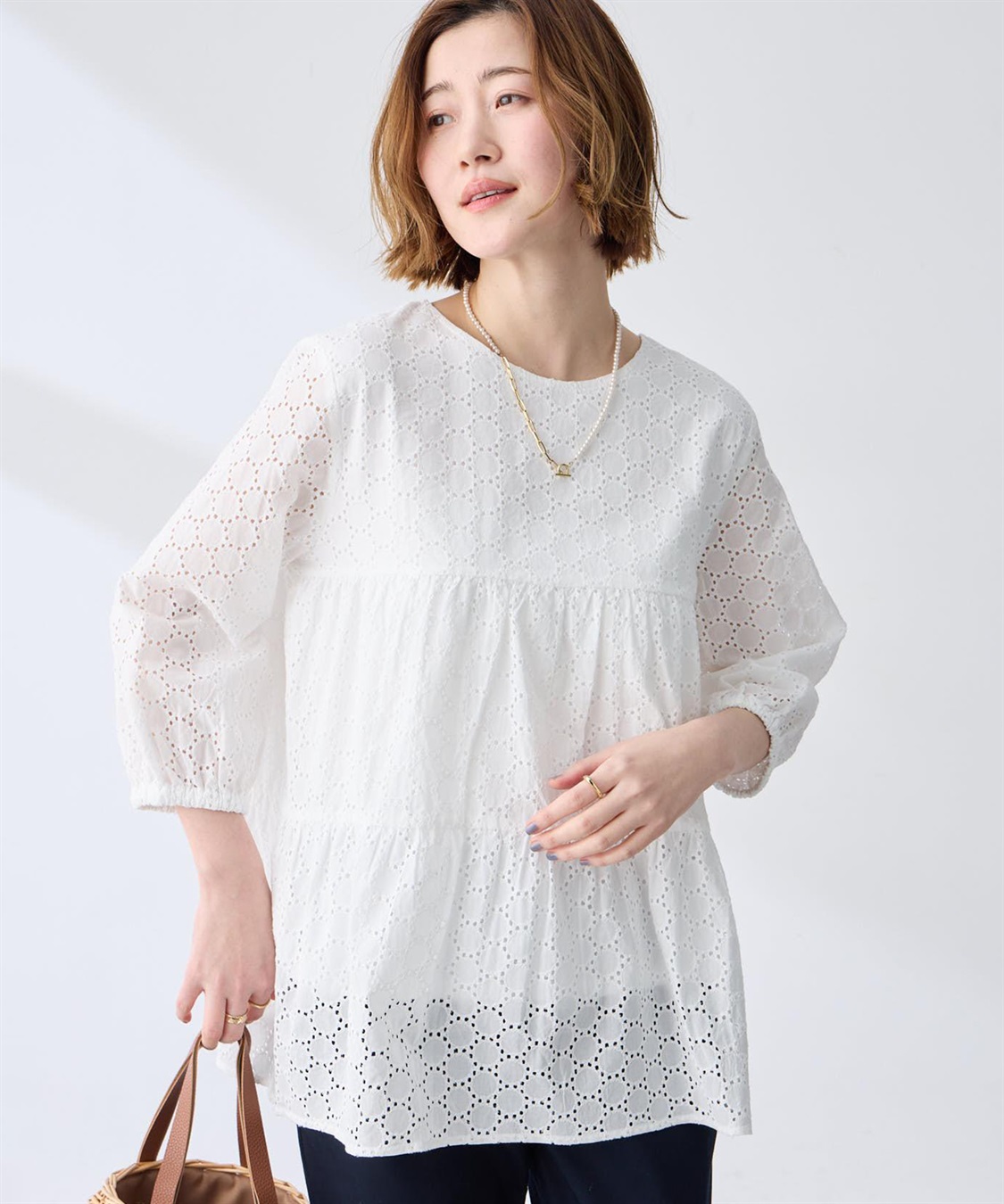 Petit Honfleur レースティアードチュニックブラウス_variation_1