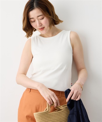 カップ付タンクトップ【取り外し可能カップ付き】(ホワイト-M)