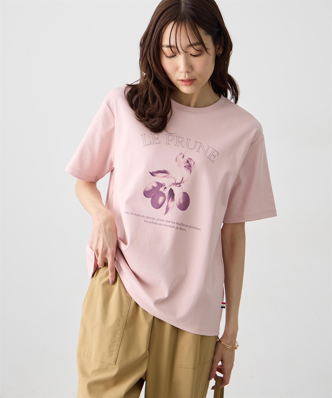 Petit Honfleur ビンテージ風フルーツTシャツ【オーガニックコットン】【UVカット・接触冷感】_main