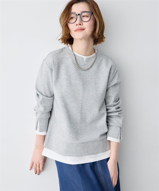 レイヤード風スウェットプルオーバー